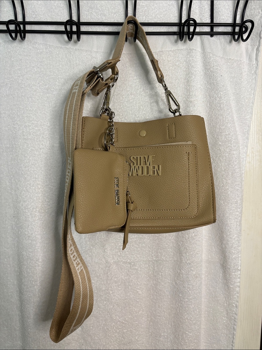 Steve Madden Blivionia Mini Bag in Sand with Removable Pouch